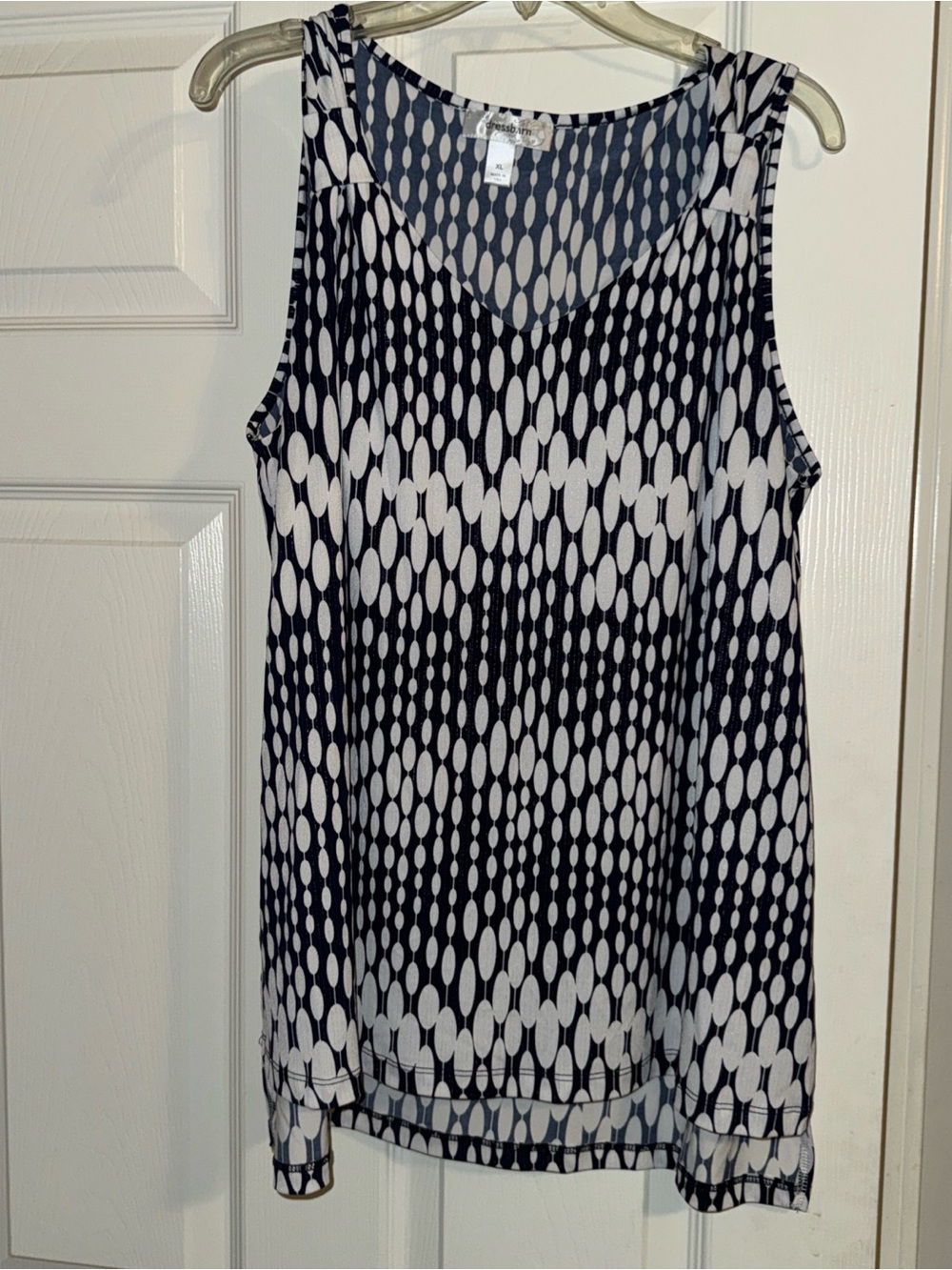 dressbarn Black and White Sleeveless Printed Tank